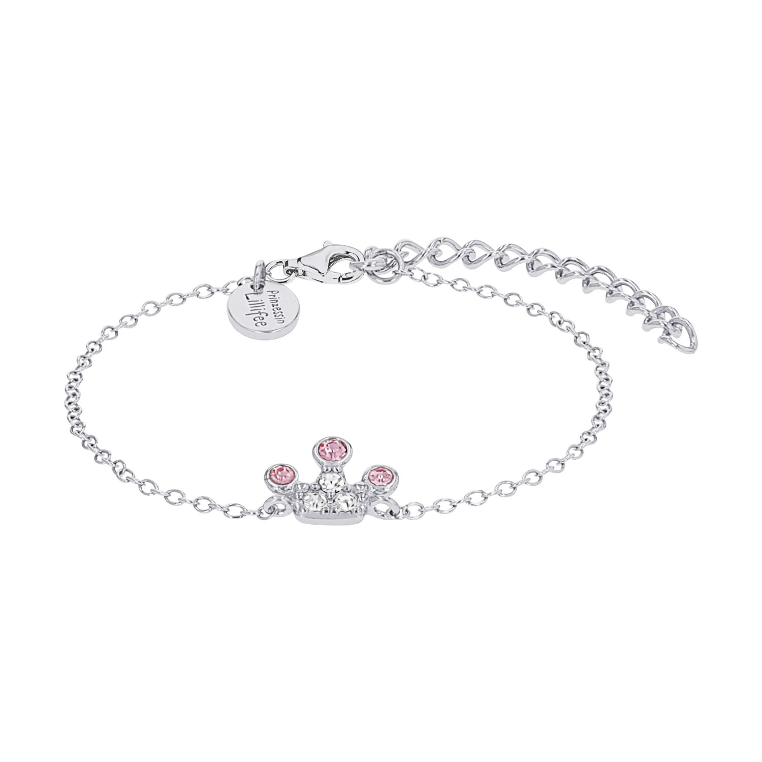 Armband für Mädchen, 925 Sterling Silber, Glas | Krone