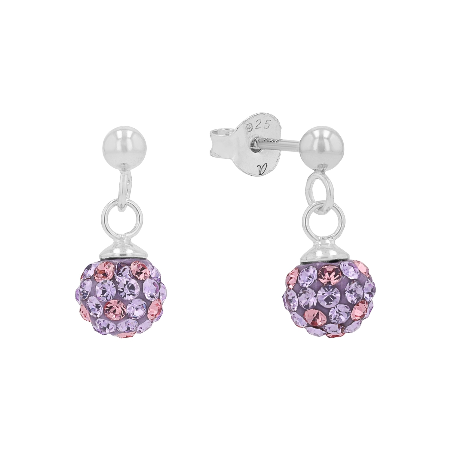 Ohrhänger für Mädchen, 925 Sterling Silber, Kristallglas